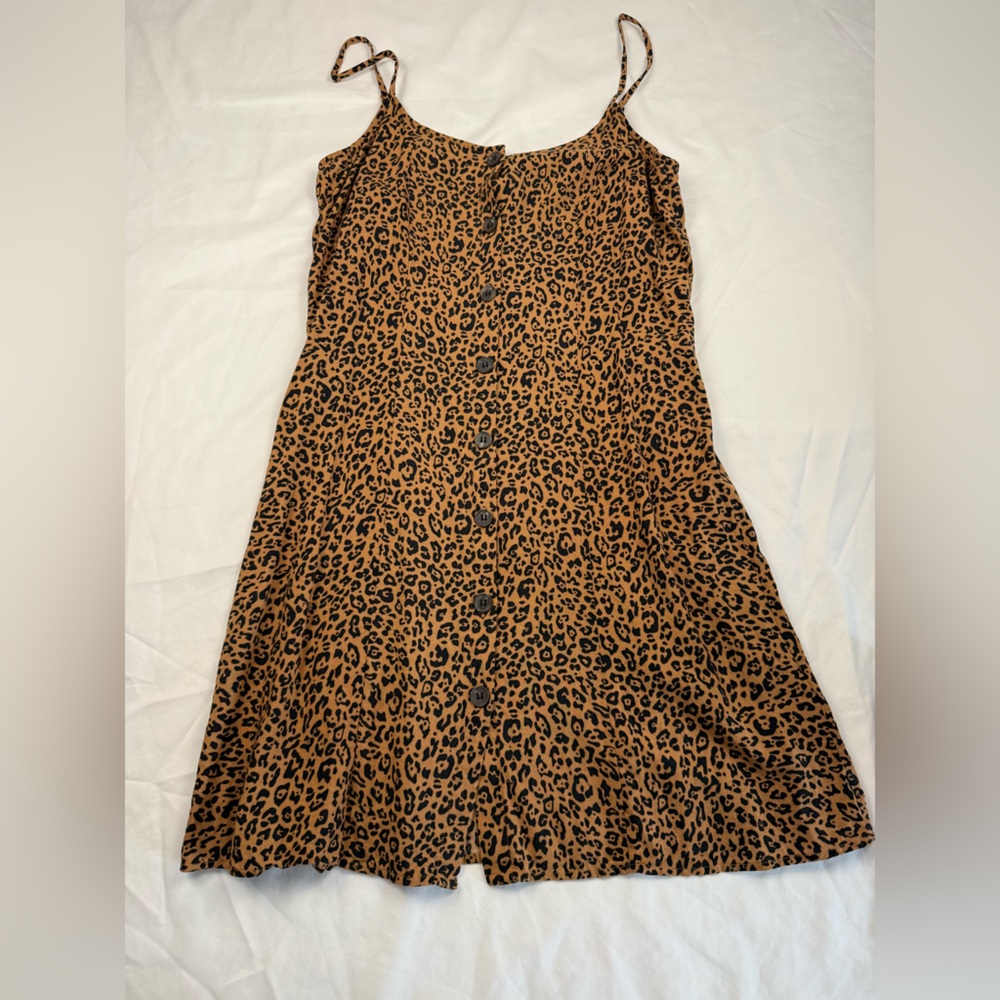 H&M‎ Leopard Print Button Front Cami Dress Size 2